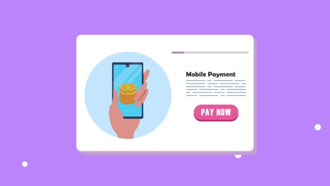 pago móvil con teléfono inteligente y monedas
