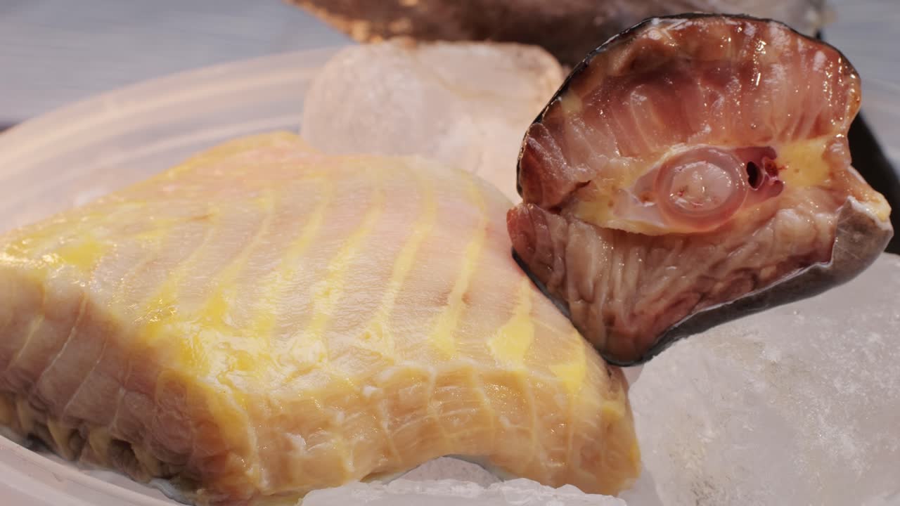 Raw Fish Fillet on Ice