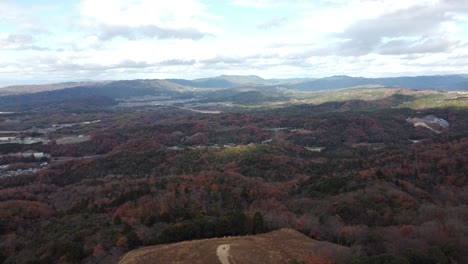 Skyline-Aerial-view-in-Mount-Wakakusa,-Nara