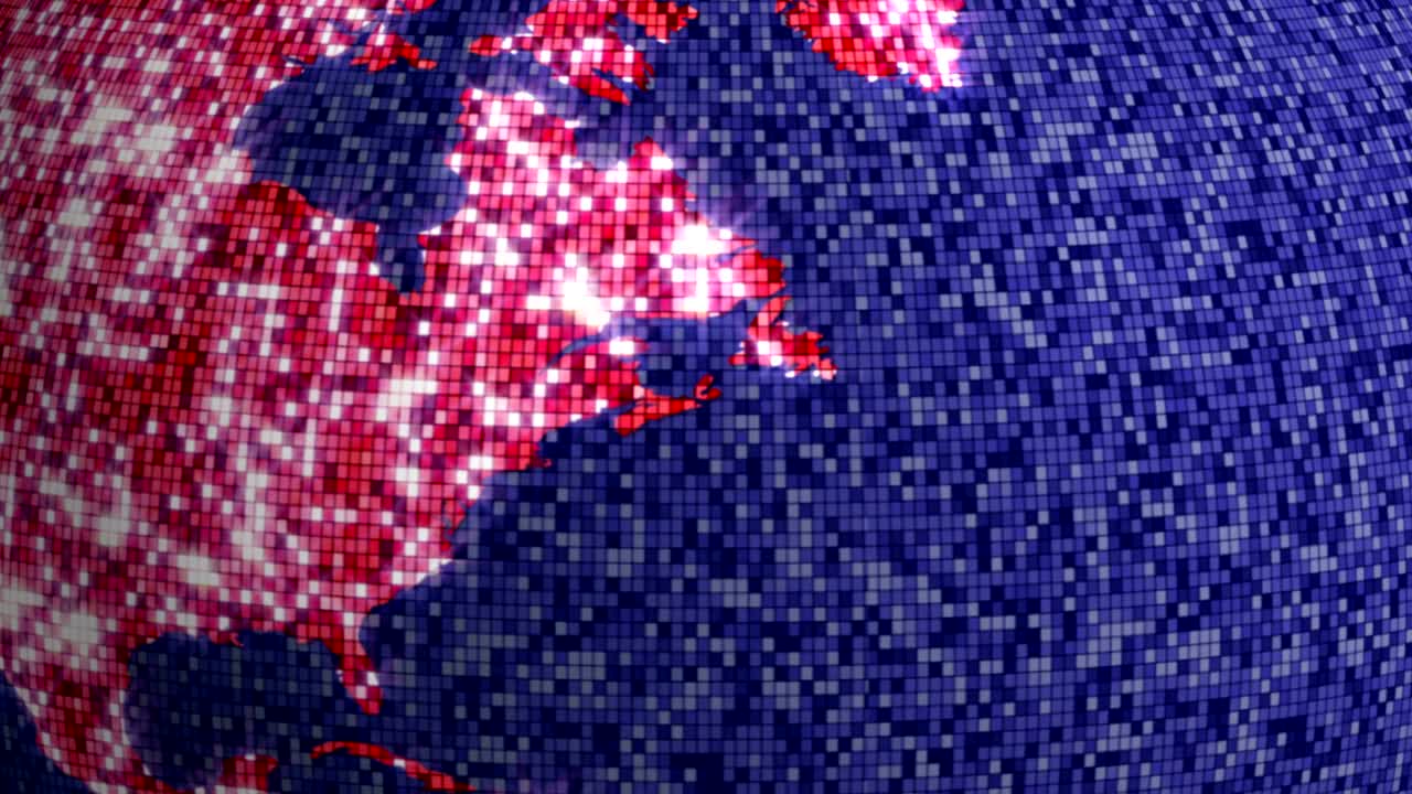 animación de bola de discoteca de la tierra, renderización, fondo