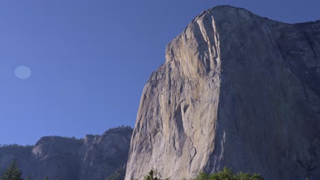 editorial footage of a pan shot capturing the towering granite monolith el capitan in yosemite national park, california.