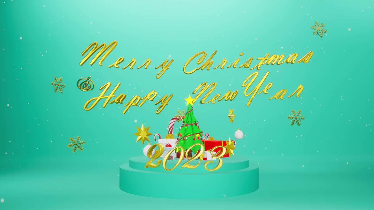 메리 크리스마스 및 행복한 새해 2023 인사 카드