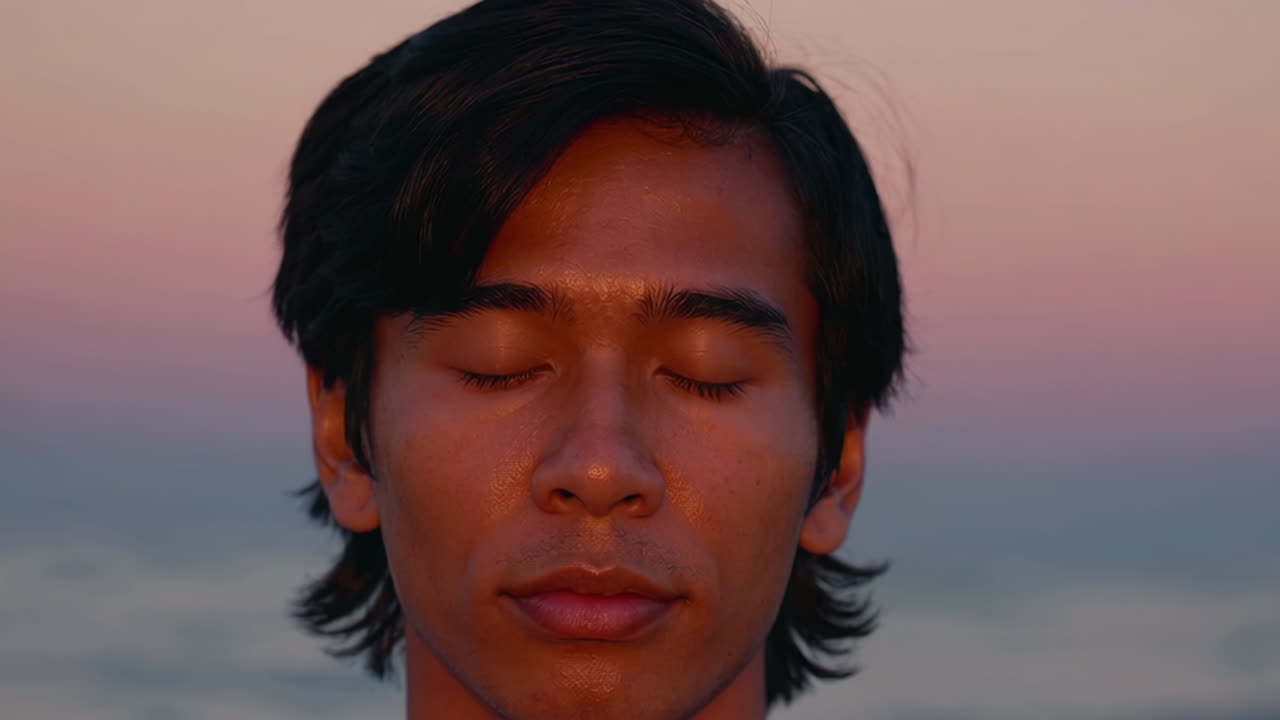 Man at Sunset Beach Portrait
