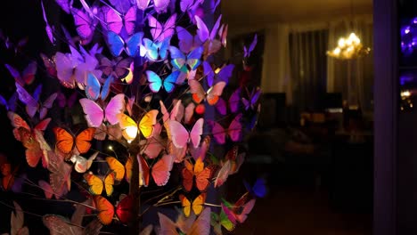 butterfly tree decor at night