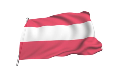 flag of austria in the wind (alpha channel, semi-transparent, loopable)