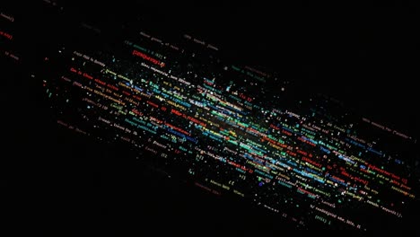 dynamic display of colorful text overlaid on a dark background, showcasing an artistic interpretation of data visualization techniques