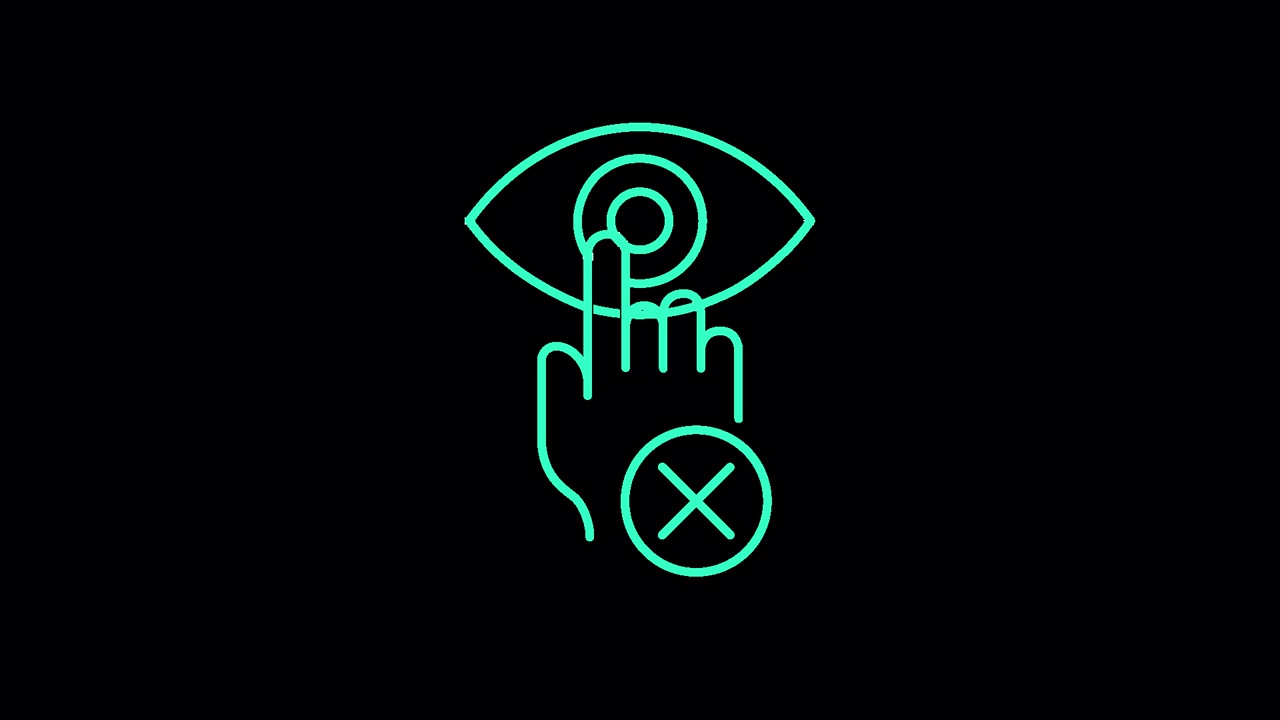 Animated Eye and Hand with No Touch Prohibition Icon