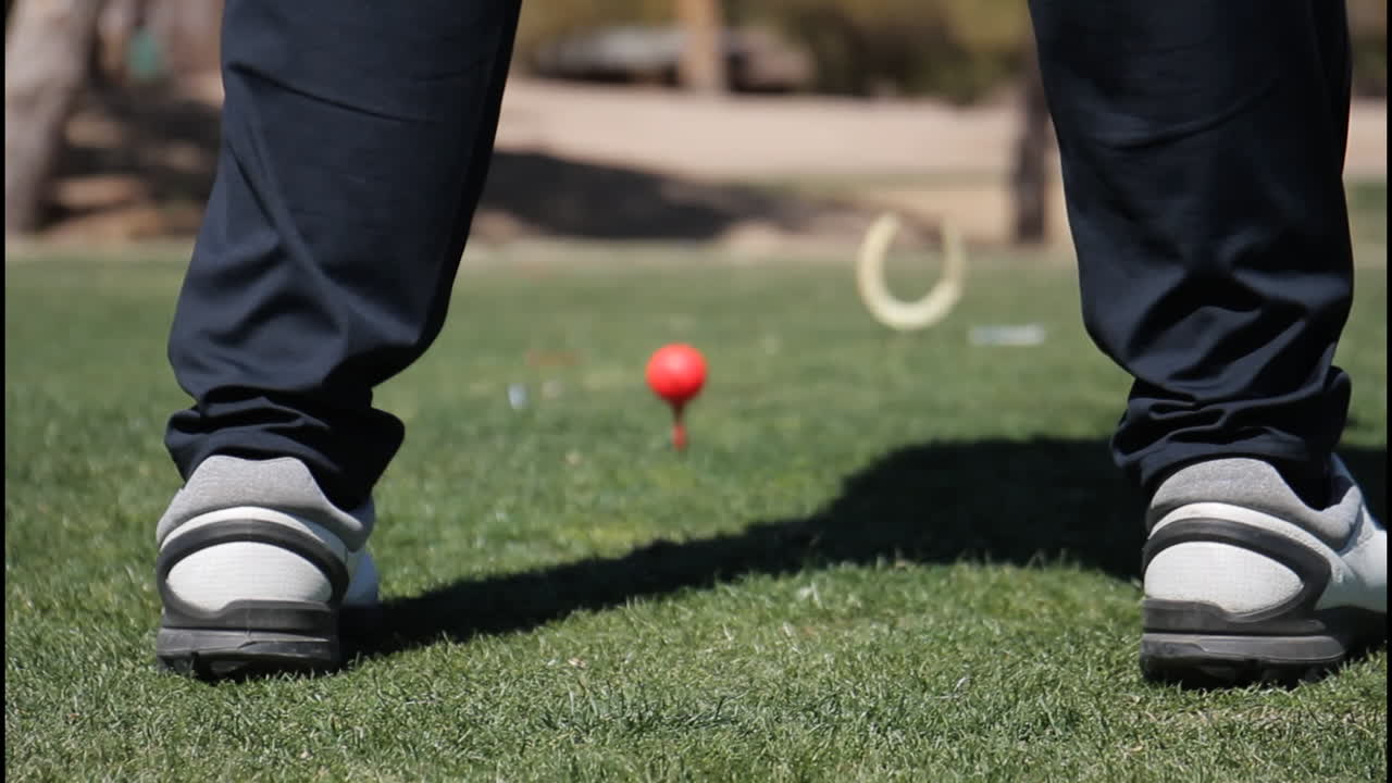 Golf shoe on a golf course