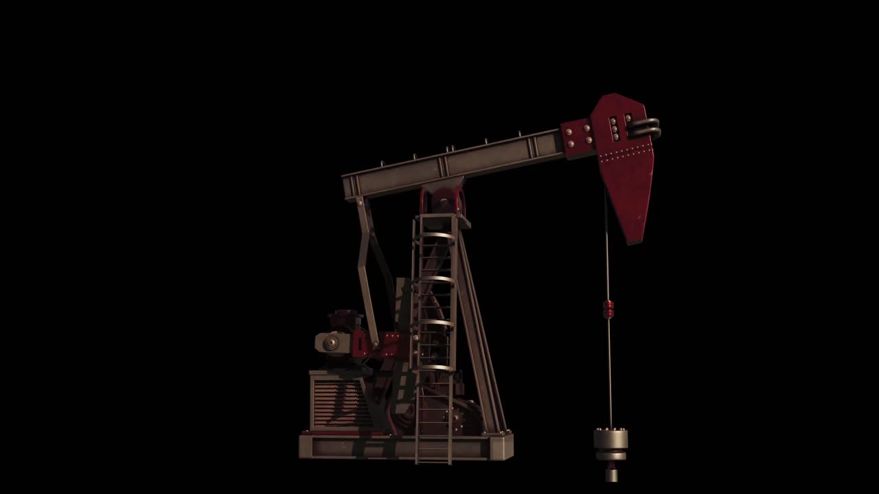 Animation of oil pump working over black background