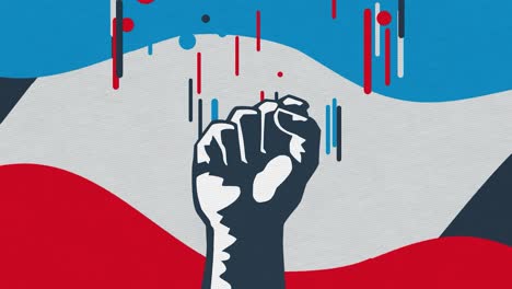 a raised fist against oppression