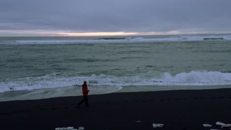 Dramatic-Sunset-By-The-Wavy-Atlantic-Ocean