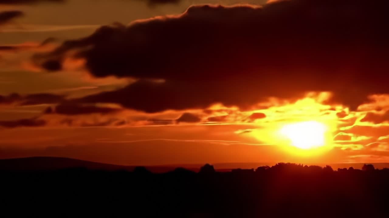 A Glorious Sunset Transition: Witnessing the Dramatic Change of Colors and Clouds in the Evening Sky as the Day Comes to an End
