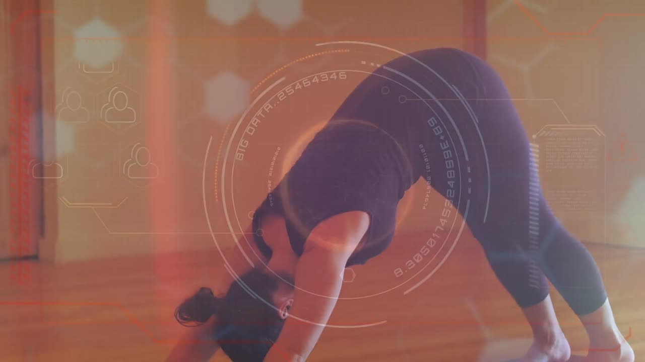 animación del procesamiento de datos financieros sobre las mujeres que ejercen