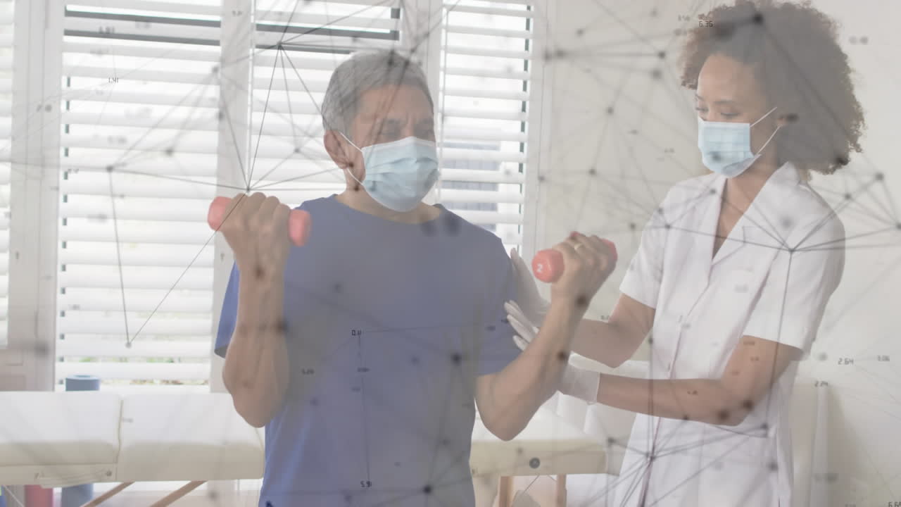 animación de conexiones a través de diversos ejercicios de médicos y pacientes