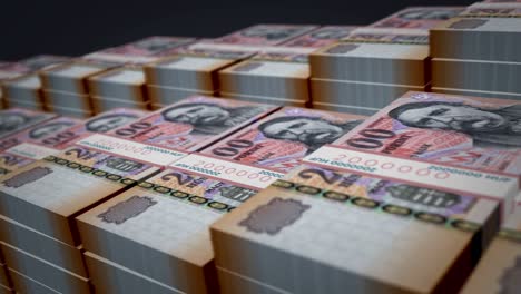 hungarian forint money banknote pack growth up loop