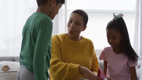 family enjoying free time at home