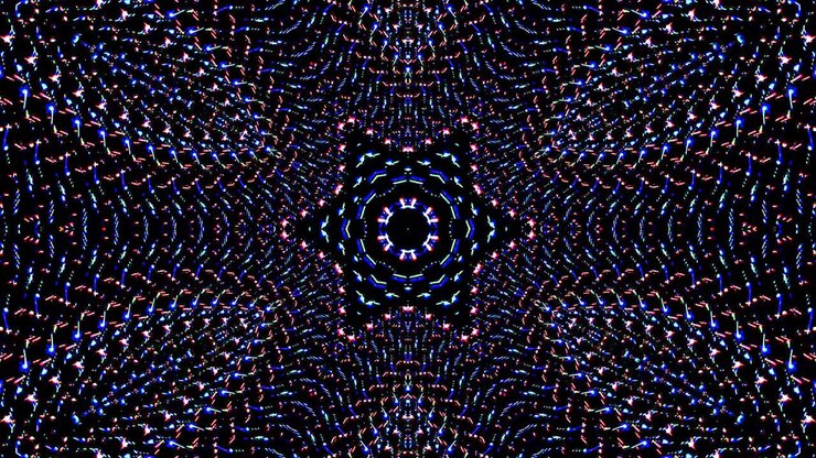 Beautiful abstract kaleidoscope that shines, a radiant light that regulates the subtle movements