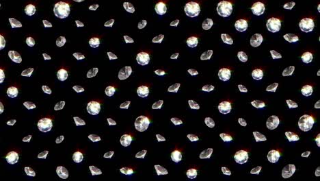 romantic cute diamonds pattern on black. gems background. valentine's day. event background. loop 4k
