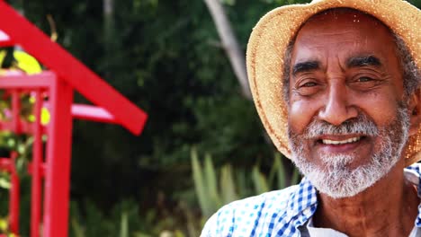 Senior-man-smiling-in-the-garden