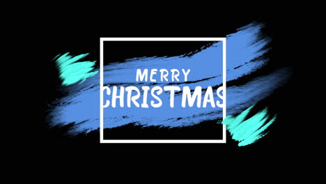 merry christmas with blue art brush 2