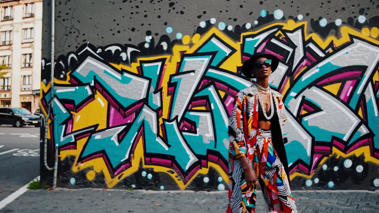 도시 환경에서 세련된 여성