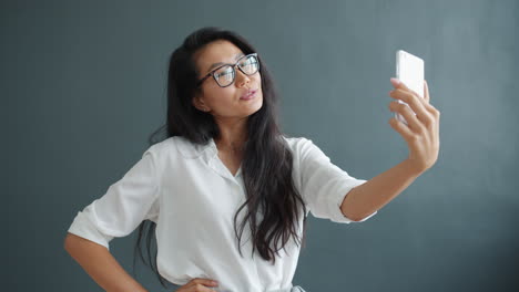 woman taking a selfie