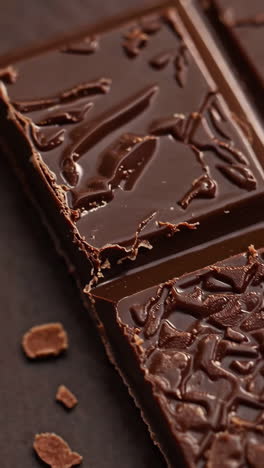 close-up of rich dark chocolate bar