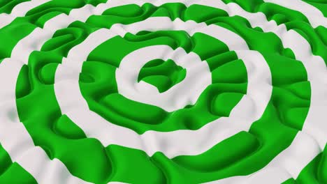 abstract background with green white circles on the noise wave field. detailed displaced surface. modern background template for documents, reports and presentations. sci-fi futuristic. 3d animation