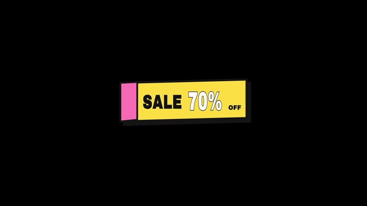 Animated Sale 70 Percent Off Graphic Overlay