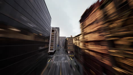 Aerial-Hyperlapse-view-above-traffic-of-big-city