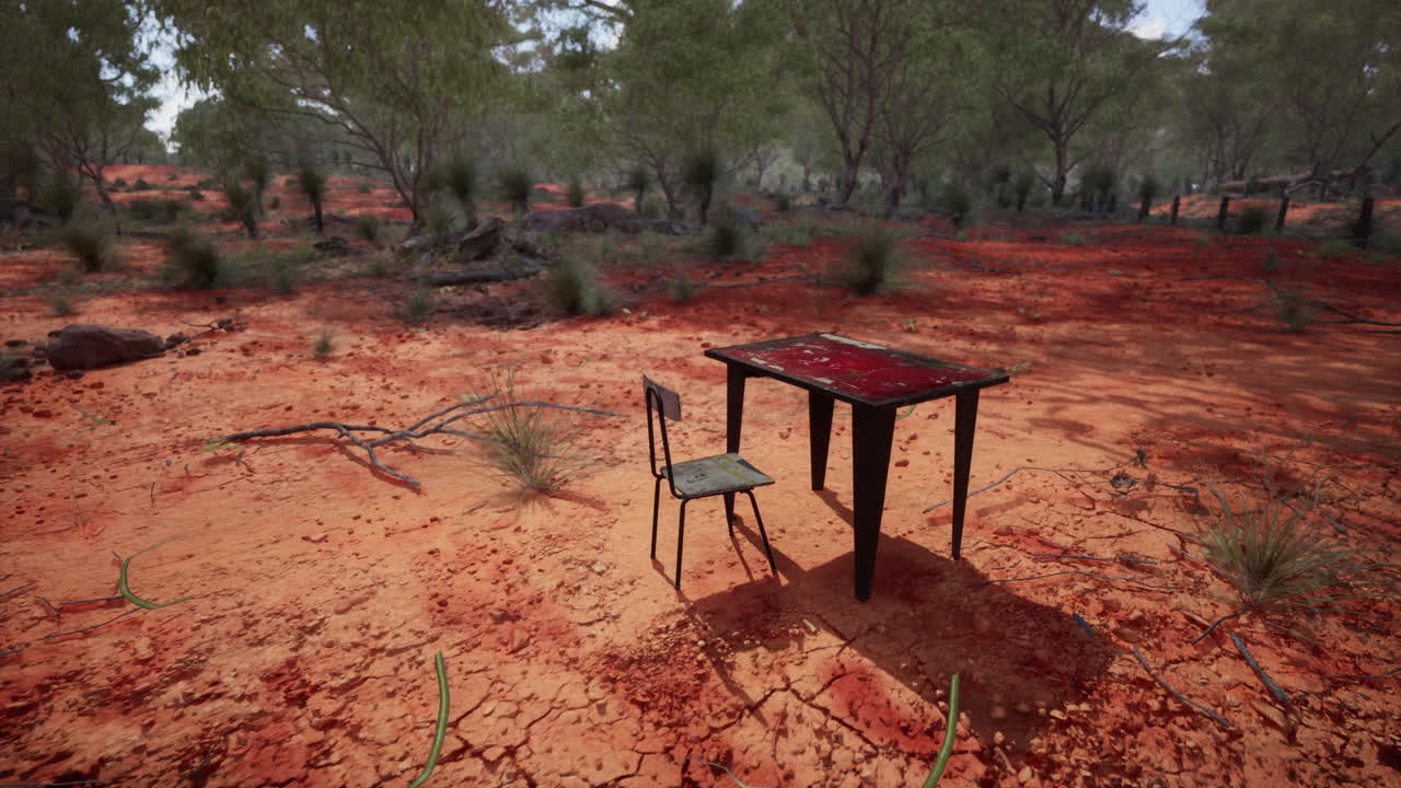 vieja mesa de metal en el desierto