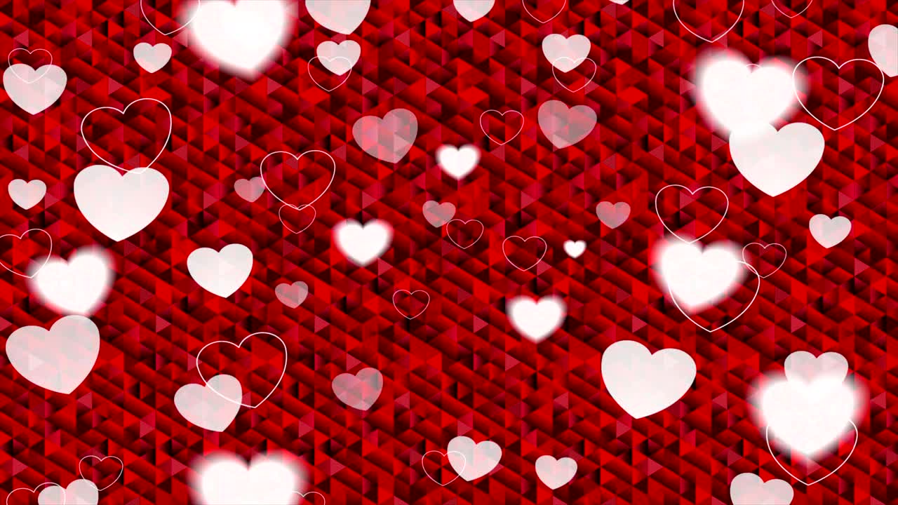 발렌타인 데이 다각형 픽셀 은 비디오 애니메이션
