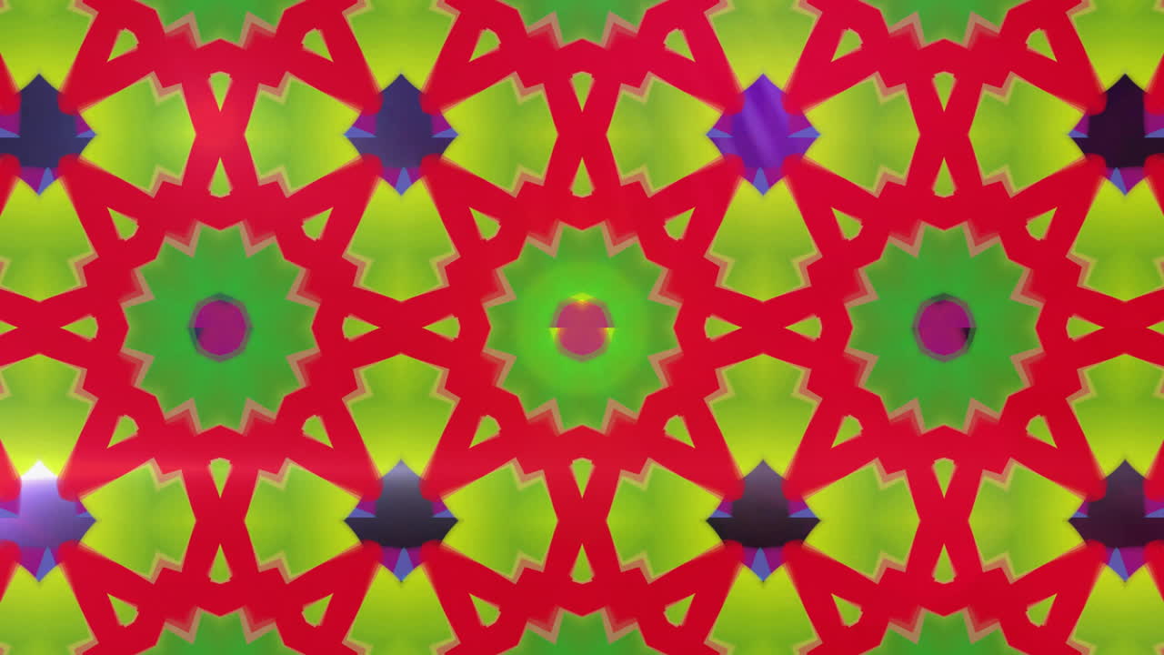 Motivi geometrici colorati con animazione effetto caleidoscopio