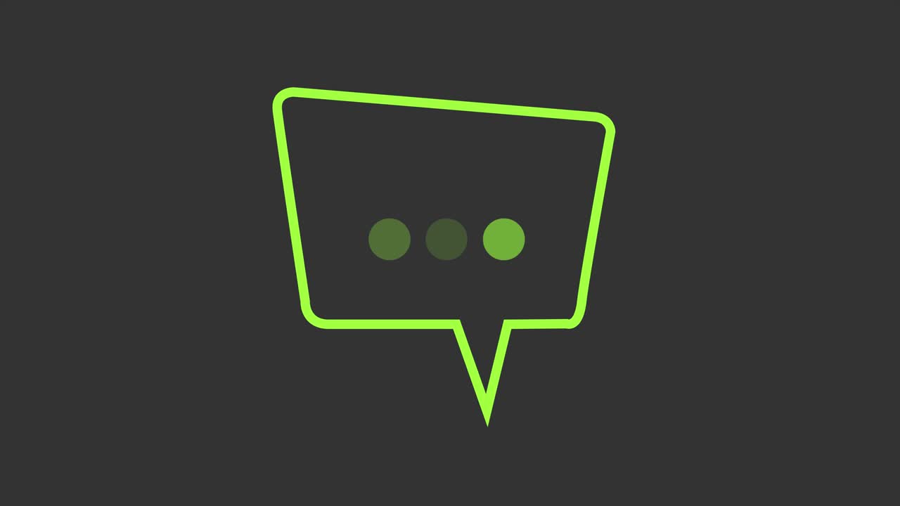 un elemento simple de una burbuja de pensamiento o mensaje de texto que aparece, con puntos de escritura o pensamiento en negro