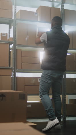 warehouse worker handling packages