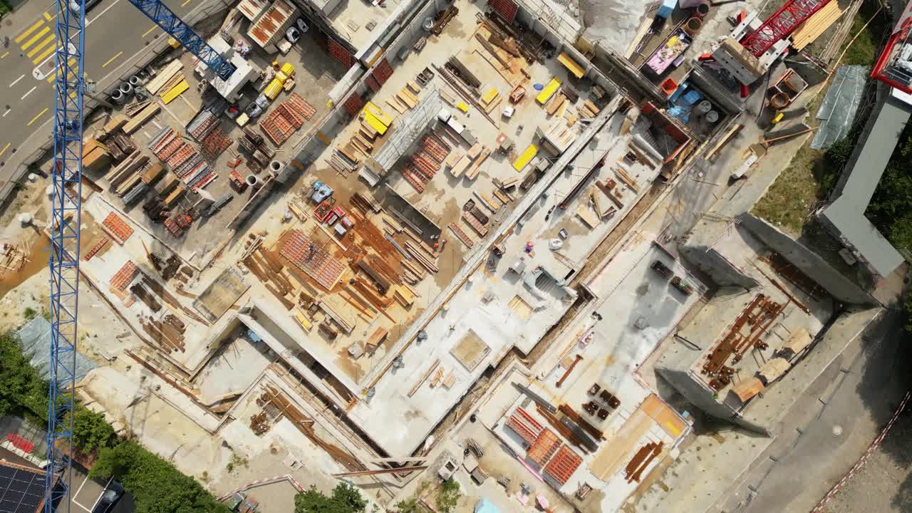 aerial de un sitio de construcción en suiza