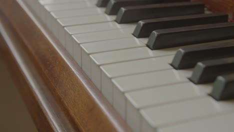 close up of piano keys