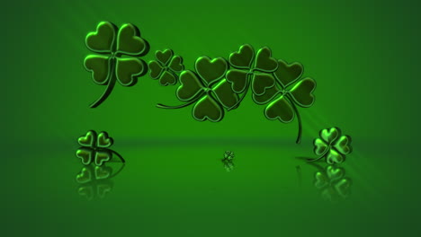 Irish-shamrocks-pattern-on-green-gradient