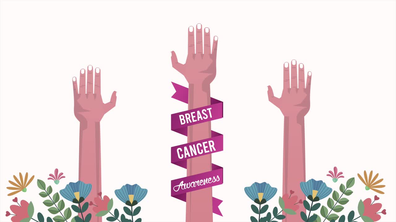 유방암에 대한 인식을 높이는 애니메이션, 손을 들고 꽃