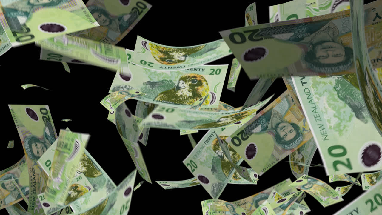 Falling New Zealand 20 Dollar Notes