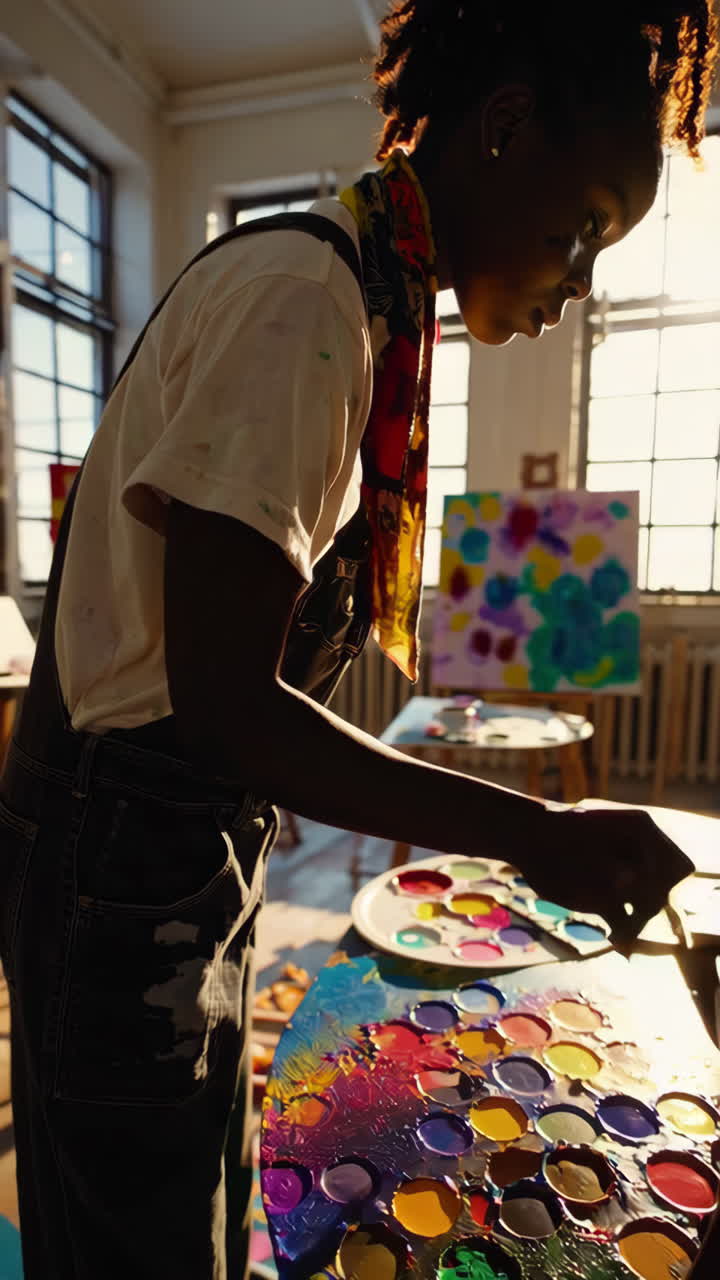 artista pintando en un estudio