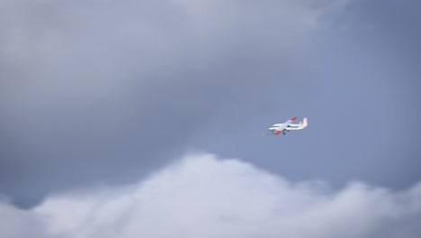 big flying test experimental drone uav making a sharp turn as seen from the ground