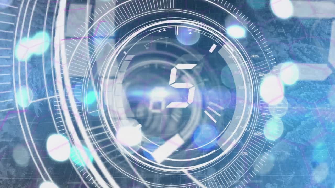 スコープスキャンの上で光のスポットのアニメーション 増加する数