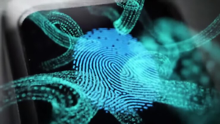 Esplorando la tecnologia innovativa: una vista ravvicinata del riconoscimento delle impronte digitali su un dispositivo intelligente, che mostra l'integrazione di sicurezza e interazione tattile nelle interfacce moderne.