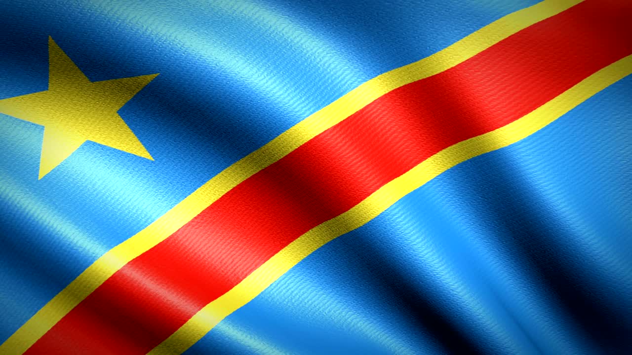 bandera de la república democrática del congo. animación de bucle sin costuras. video de alta definición en 4k