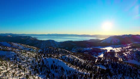 mountain with snow landscape in california, lake tahoe area