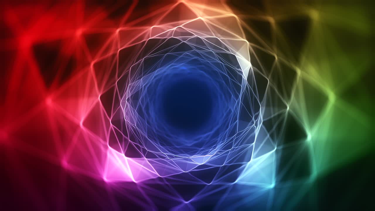 túnel abstracto con formas animación de bucle colorido