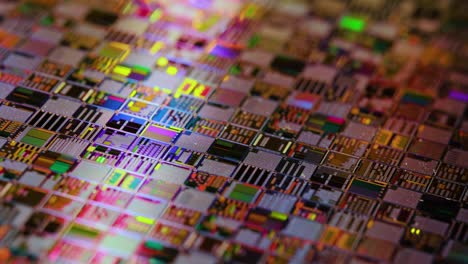 silicon semiconductor wafer close-up. in electronics, a wafer also called a slice or substrate is a thin slice of semiconductor, a crystalline silicon, used for the fabrication of integrated circuits