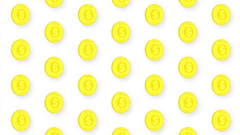 animación de la moneda de oro del dólar video de fondo de patrón sin costuras. 4k