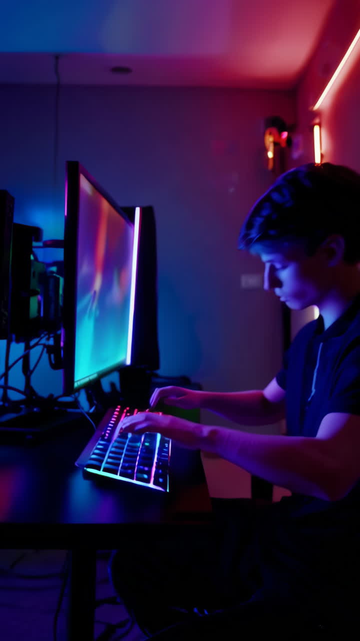 Gamer in action at home